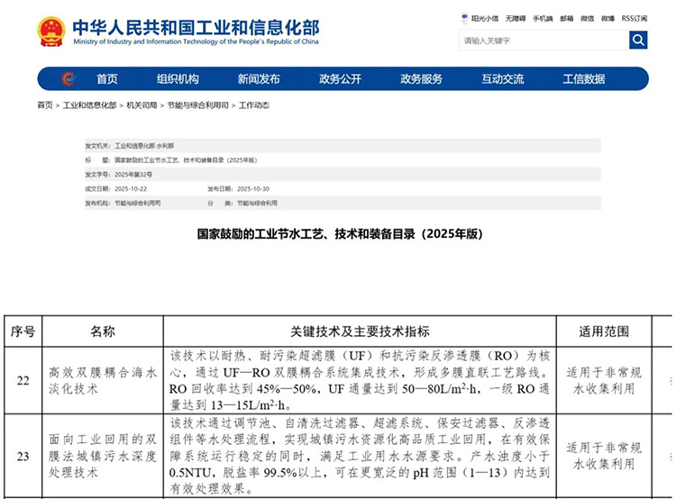 獲國家推廣！碧水源兩技術(shù)入選“2025國家節(jié)水目錄”！